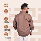 Brown Linen Regular Fit Shirt