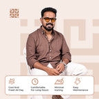 Brown Linen Regular Fit Shirt