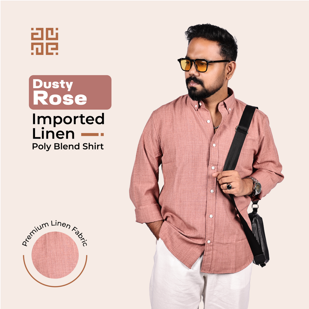 Dusty Rose Linen Regular Fit Shirt