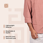 Dusty Rose Linen Regular Fit Shirt
