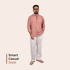 Dusty Rose Linen Regular Fit Shirt