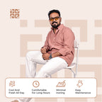 Dusty Rose Linen Regular Fit Shirt