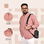 Dusty Rose Linen Regular Fit Shirt
