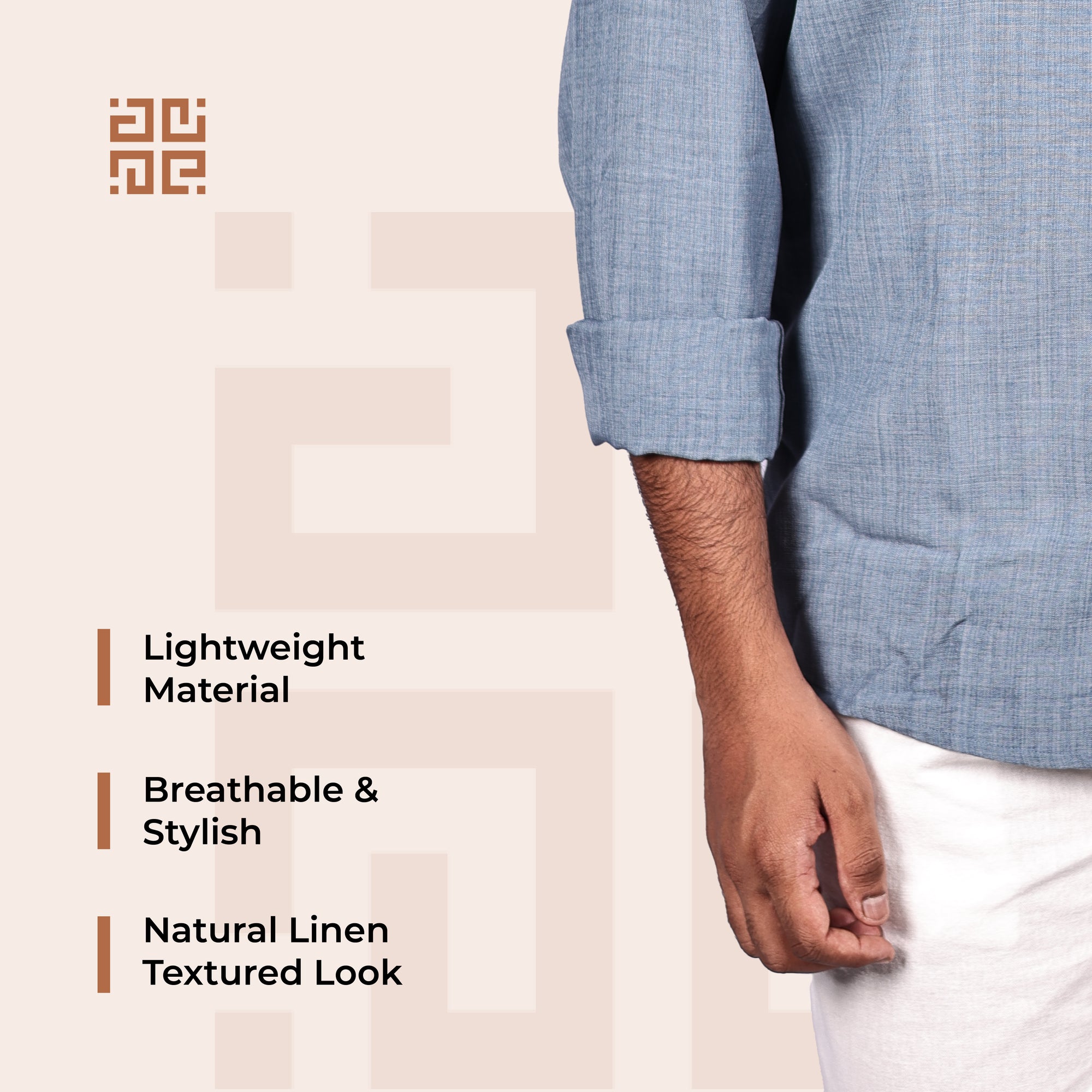 Dusty Sky Blue Linen Regular Fit Shirt