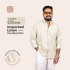 Light Olive Linen Regular Fit Shirt