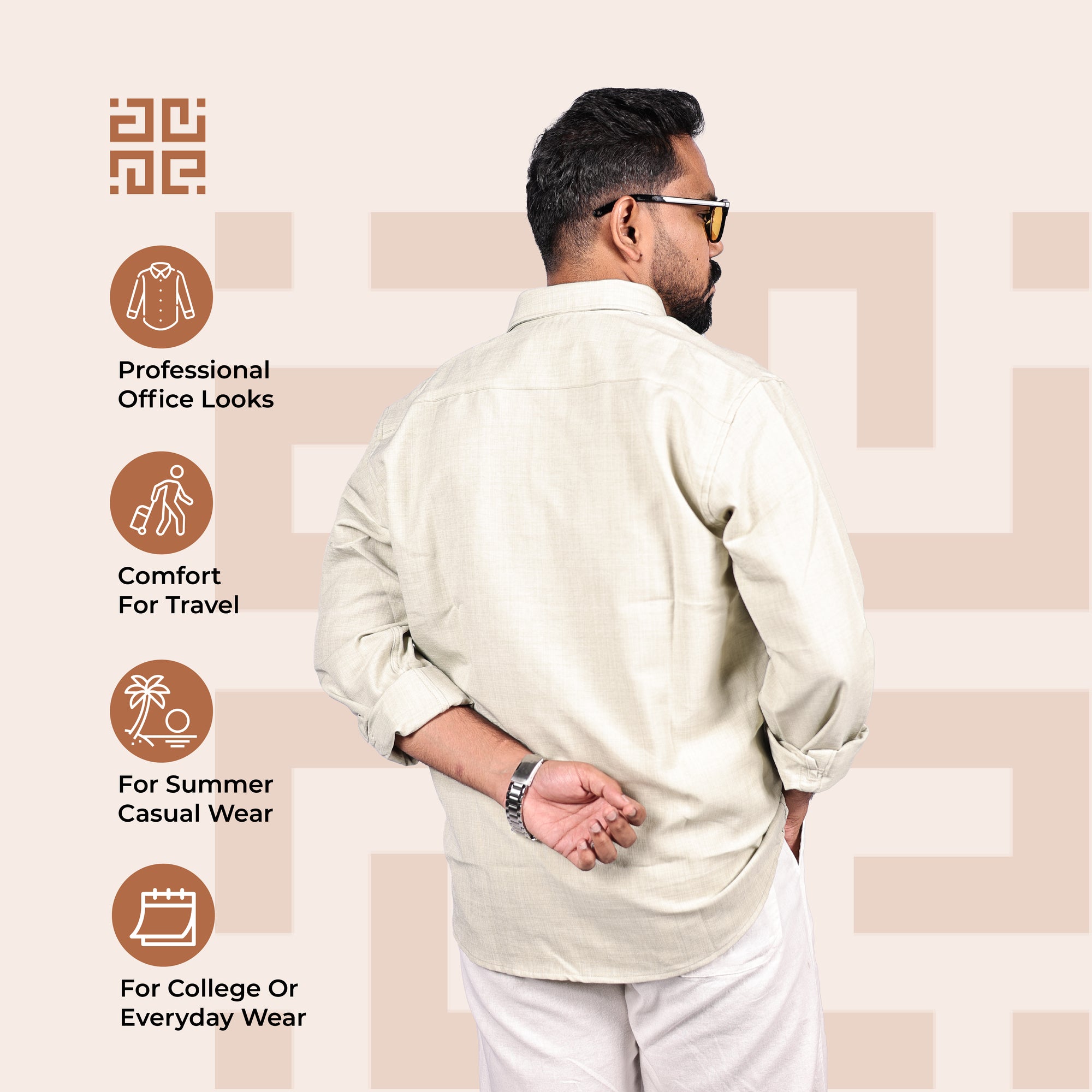 Light Olive Linen Regular Fit Shirt