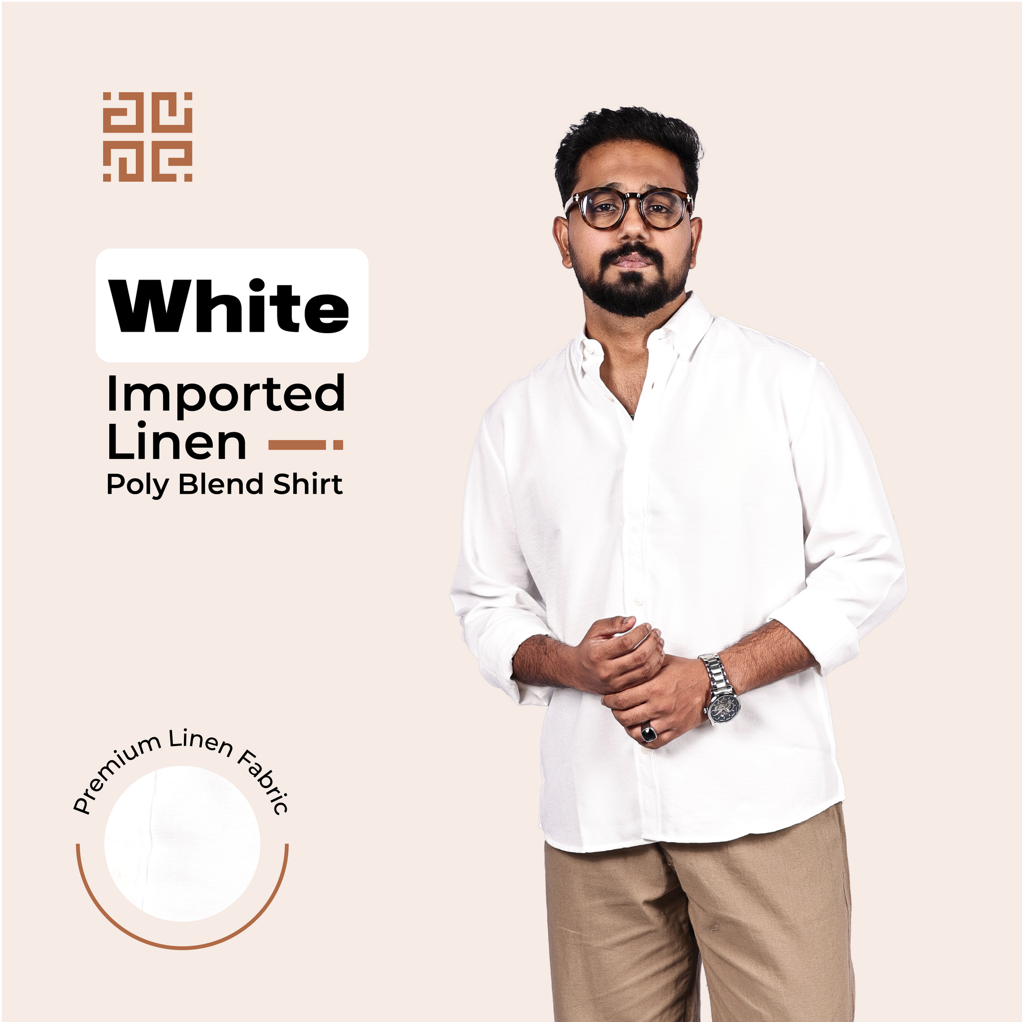 White Linen Regular Fit Shirt