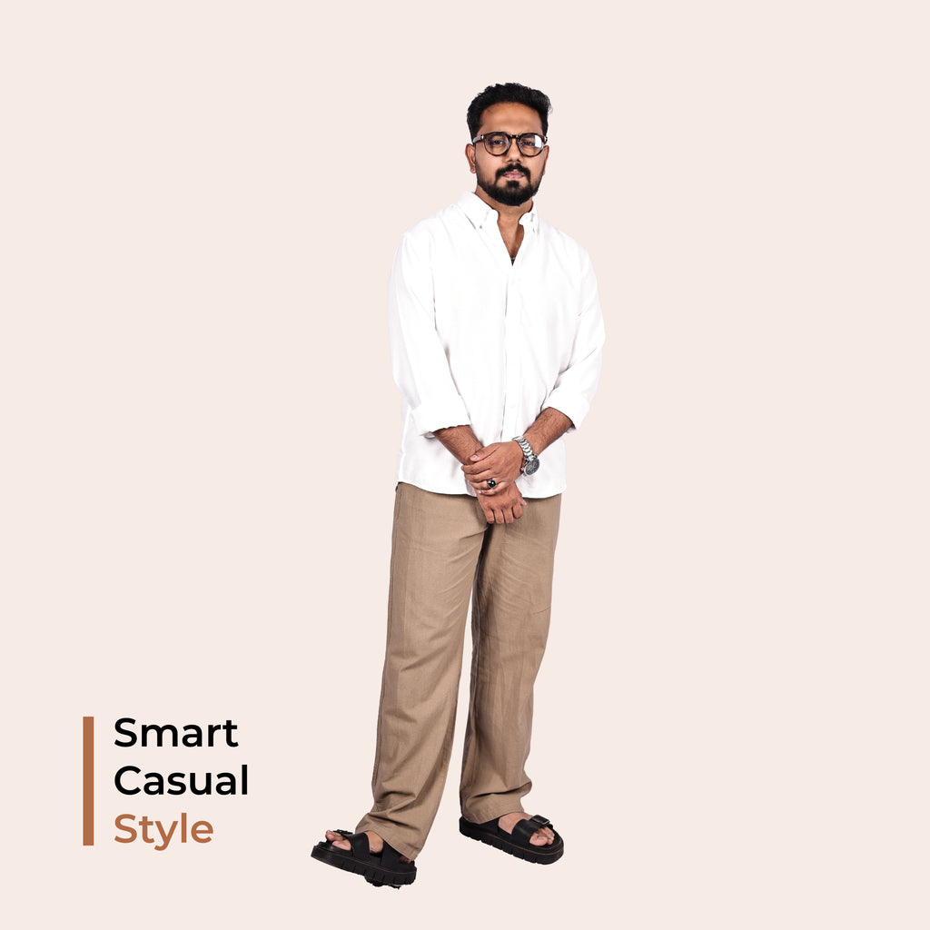 White Linen Regular Fit Shirt