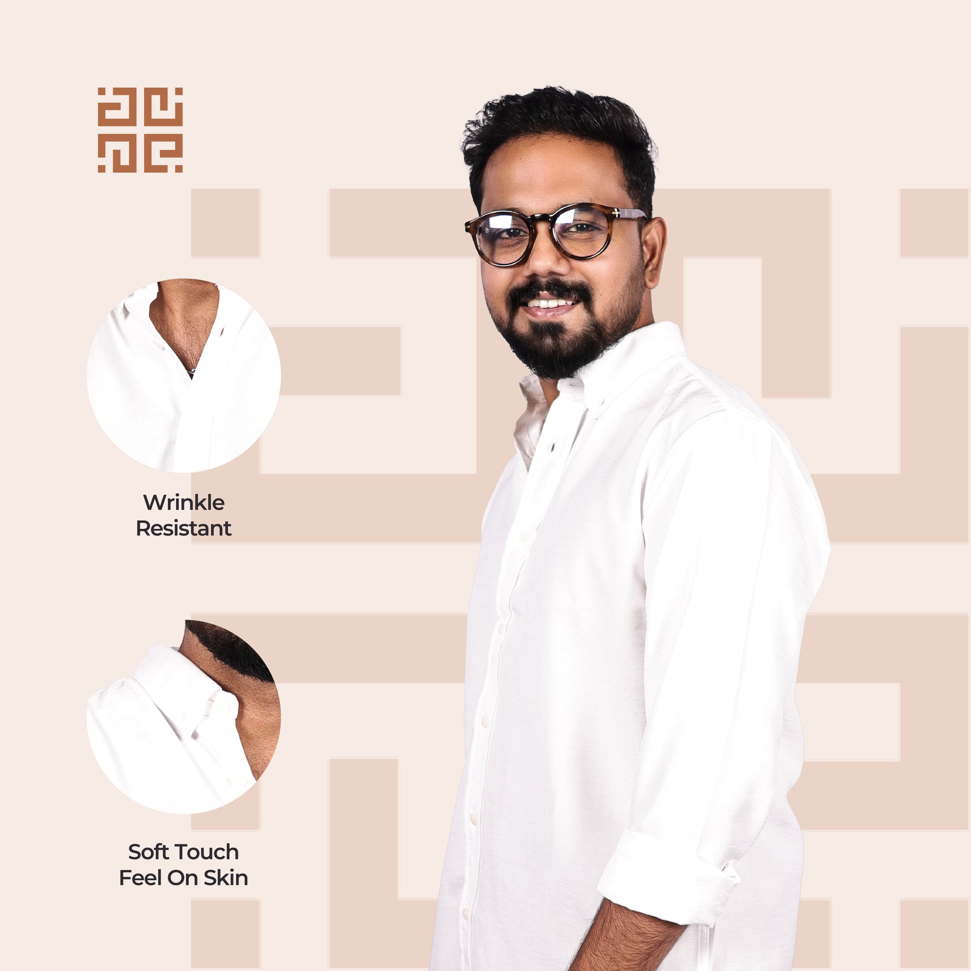White Linen Regular Fit Shirt