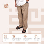 Brown Linen Blend Relaxed Fit