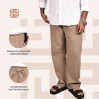 Brown Linen Blend Relaxed Fit