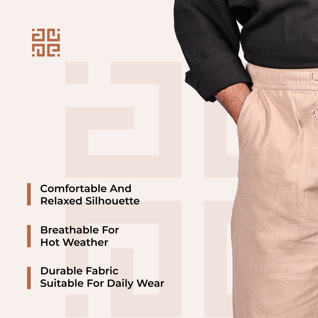 Desert Sand Linen Blend Relaxed Fit