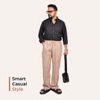 Desert Sand Linen Blend Relaxed Fit