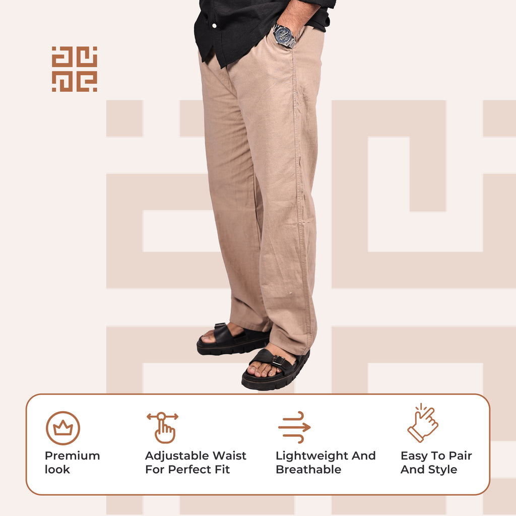Desert Sand Linen Blend Relaxed Fit
