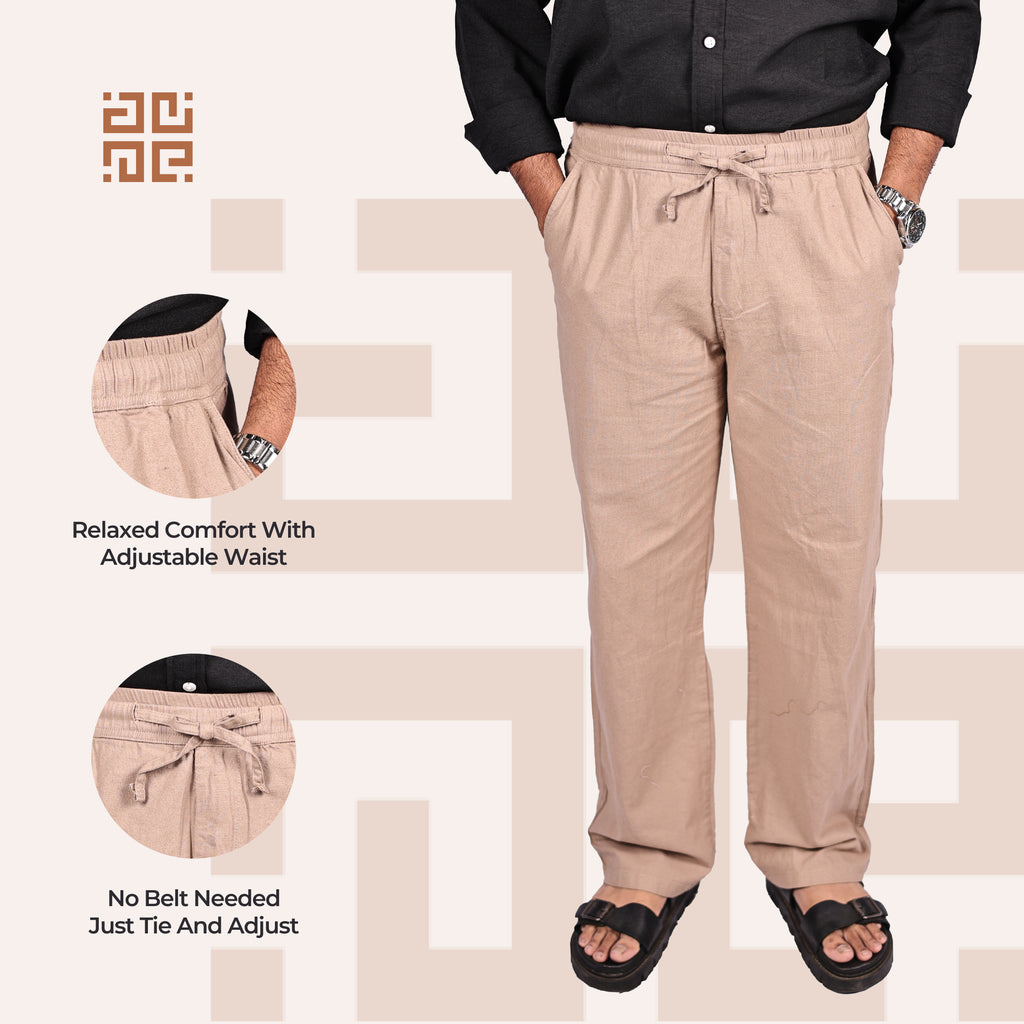 Desert Sand Linen Blend Relaxed Fit
