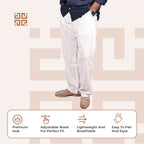 White Linen Blend Relaxed Fit