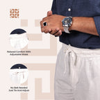 White Linen Blend Relaxed Fit