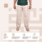 Beige Linen Blend Relaxed Fit