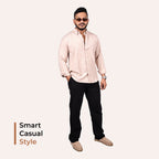 Black Linen Blend Relaxed Fit
