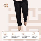 Black Linen Blend Relaxed Fit