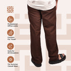 Coffee Brown Linen Blend Relaxed Fit