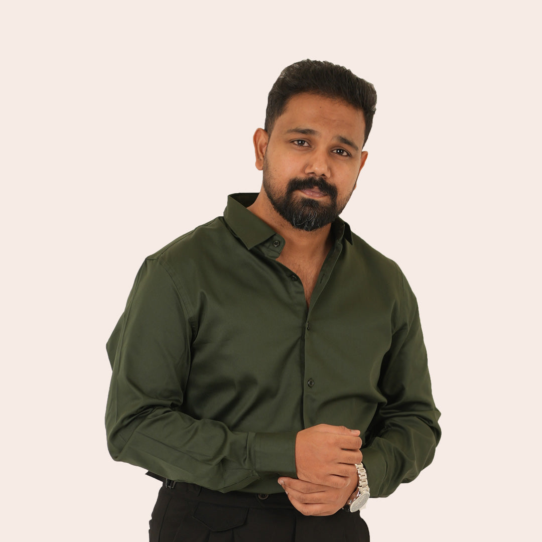 Satin Shirt Green - Elther