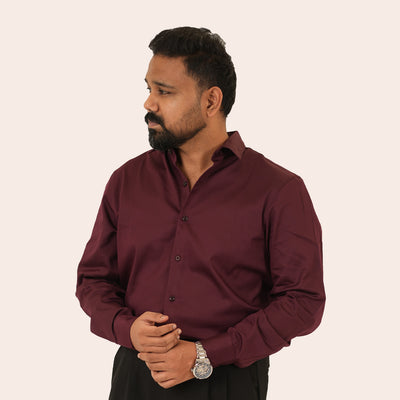 Satin Shirt Maroon